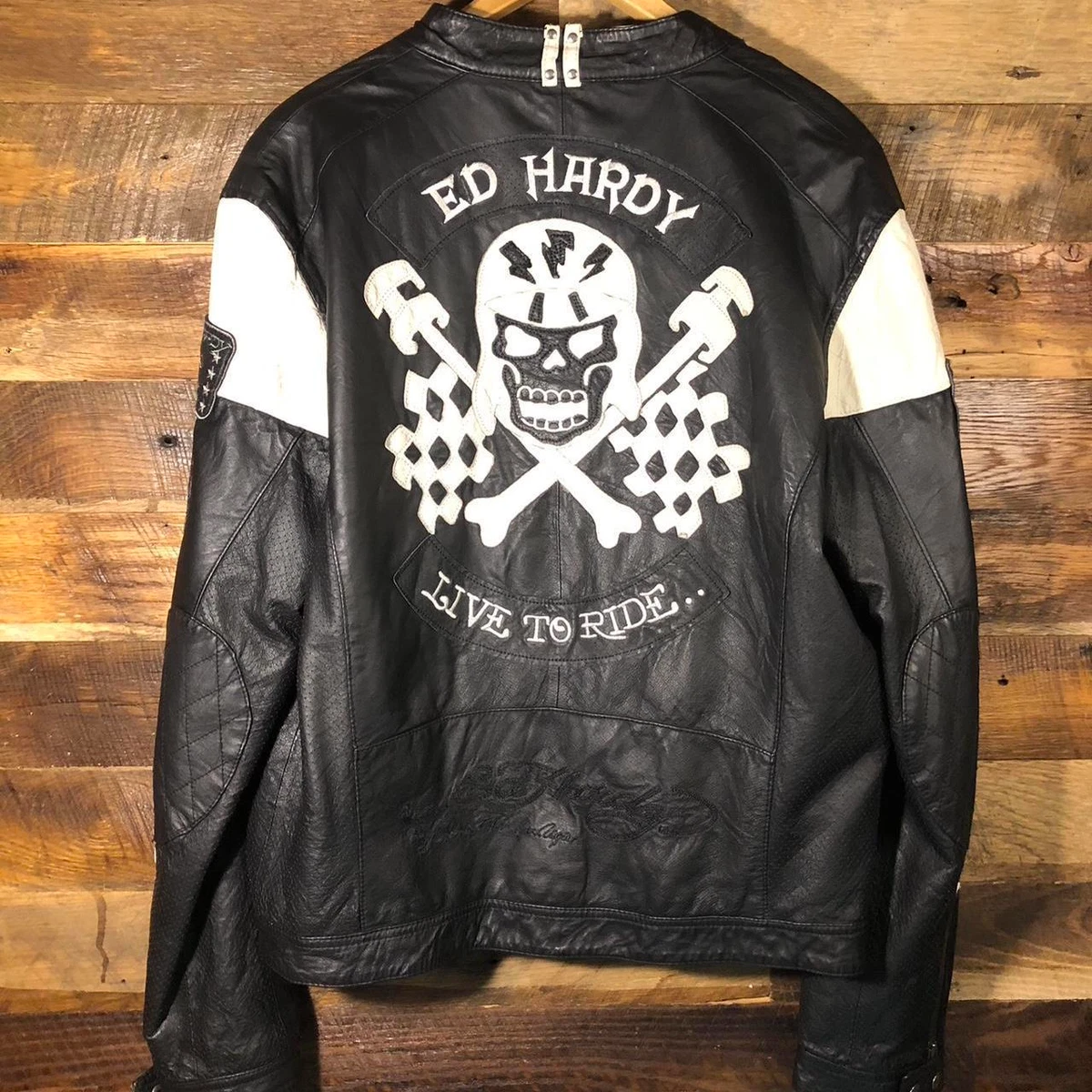 Ed hardy biker jacket top