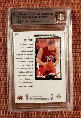 2009 Exquisite Collection #43 Blake Griffin Clippers Basketball Card BGS 9 RC - Picture 2 of 2
