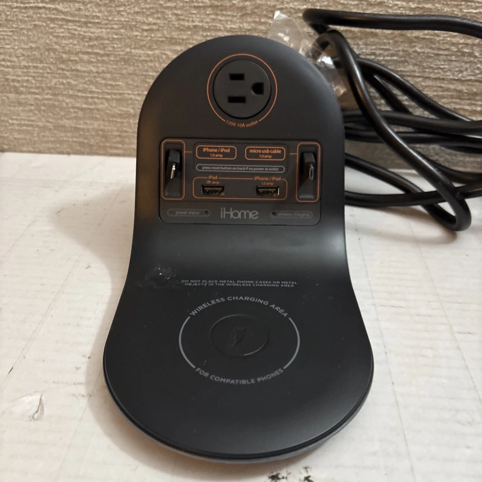 Estación de carga de escritorio iHome HiW44 Qi inalámbrica micro USB doble USB Y MÁS FUNCIONA Foto 2 de 4