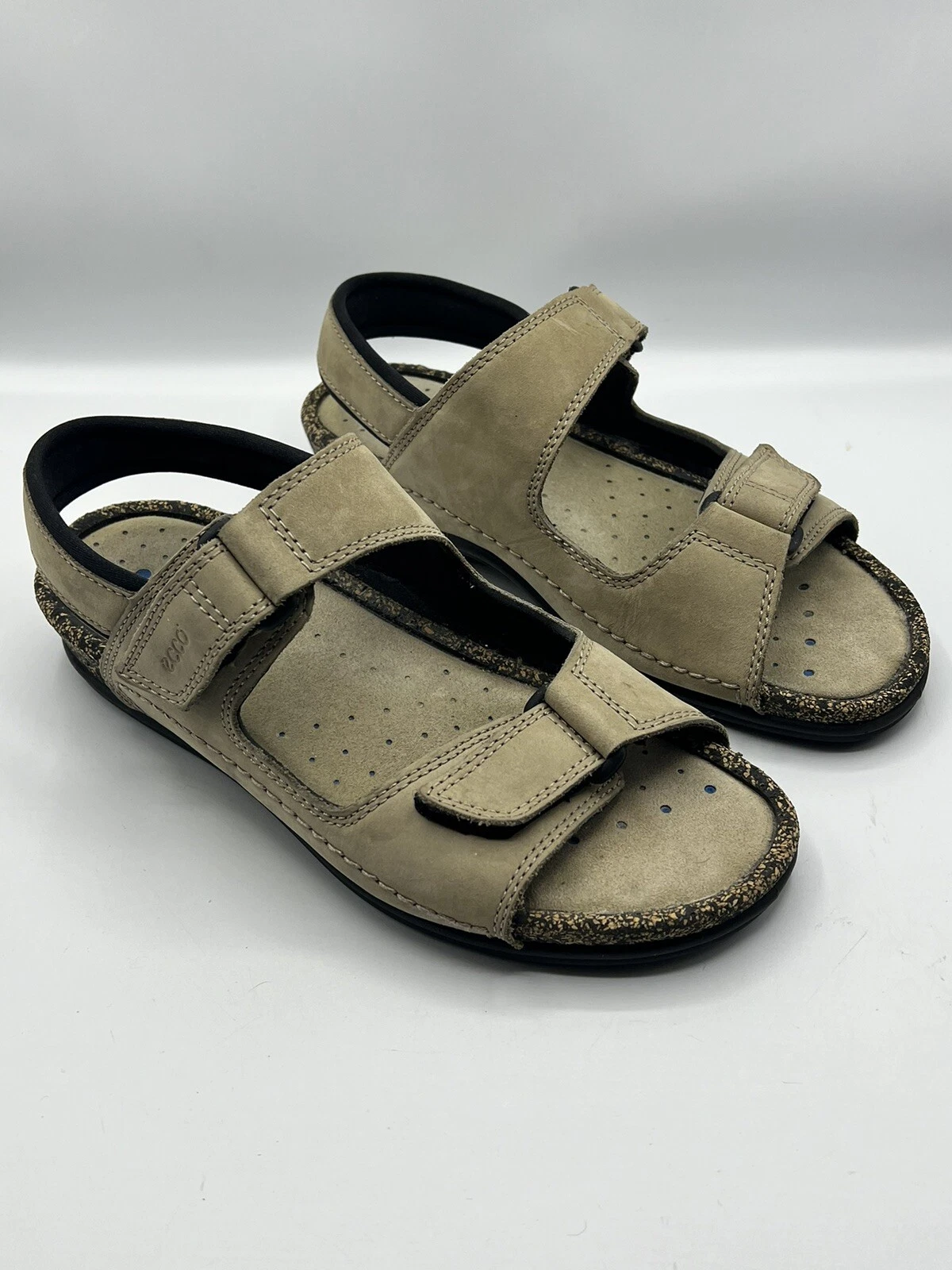 Sandali comodi ECCO pelle marrone sughero punta antiurto donna taglia 8 40