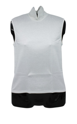 Damen ärmelloses Shirt, warmer Stehkragen Baumwolle SPINNE, weiß cod.074523