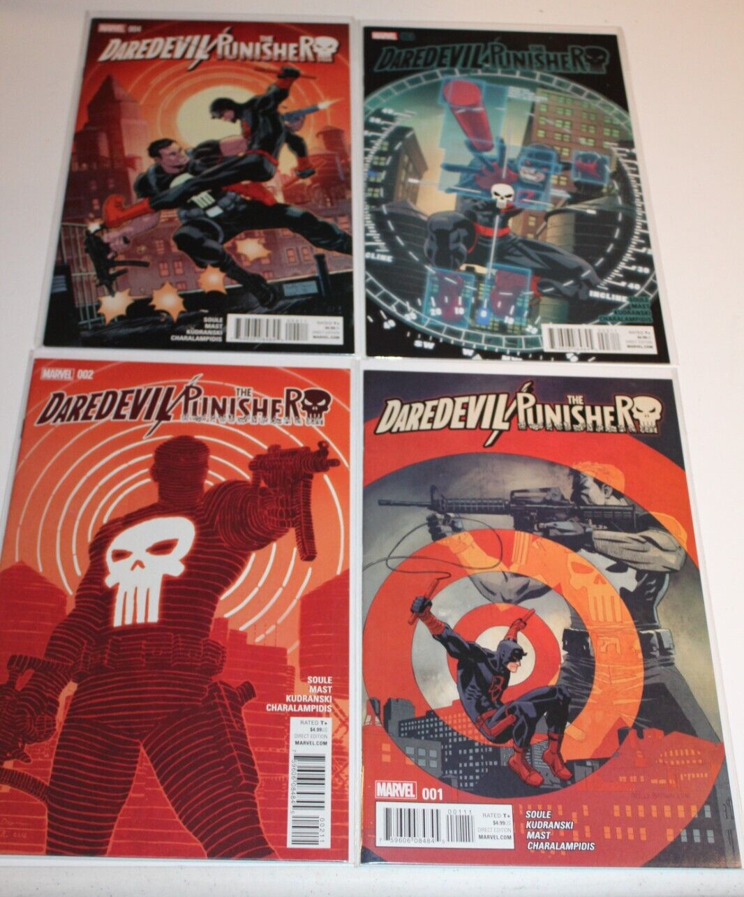 Complete Set Punisher Daredevil 1 2 3 4 NM BOARDED MCU 2016 Soule Seventh Circle