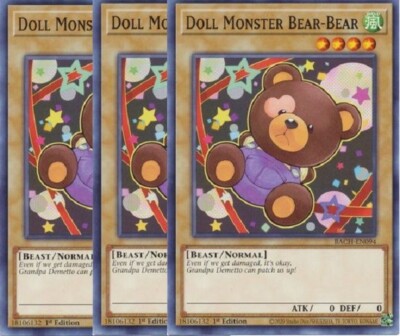 Yugioh - Doll Monster Bear-Bear x 3 - 1st Edition - Plus Free Holographic  Card | eBay