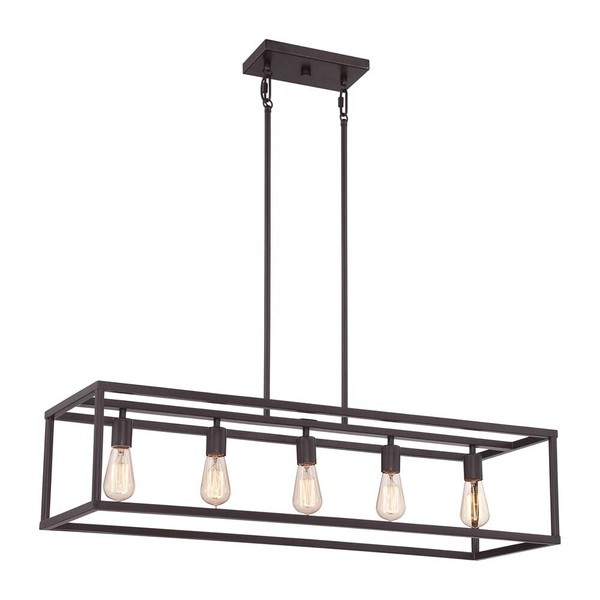 HäNgeleuchte Deckenlampe Pendelleuchte Stahl Bronze Esszimmerlampe 5 Flammig-image