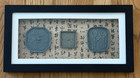 ANCIENT CHINESE BRONZE DYNASTY KEY & COIN MOLDS WALL ART FRAMED PLAQUE 16 1/2"