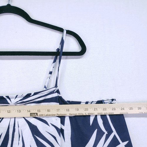Asos Navy Blue n White Beachy Tropical Floral Relaxed Sheer Maxi Dress Size 18 - Picture 9 of 19