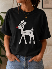 Rudolph Reindeer Christmas T-Shirt - Vintage Distressed Rudolph Tee