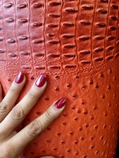 Orange Marine Ostrich Cocodrile Upholstery Crafting Vinyl Fabric Sold By Yard