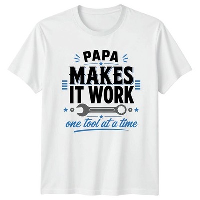 Papa Makes It Work One Herren T-Shirt Papa DIY Handwerker Vatertag Geschenk für Ihn
