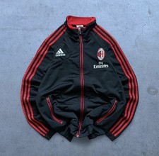 Chaqueta Adidas AC Milan Warm Up Negra con Cremallera 2011/2012 De Colección Rara - Grande