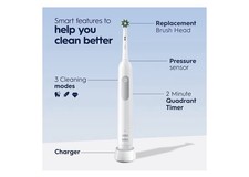 Oral-B Pro 1000 Rechargeable Electric Toothbrush, White. LIKENEW 10