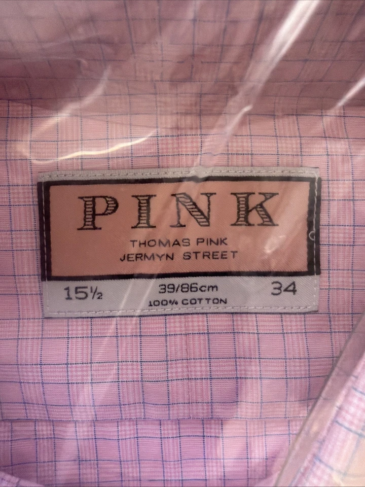 PINK, Thomas Pink Long Sleeve Shirt. Size 15 1/2. Sleeve Is 34. 100% Cotton - Image 4 of 4