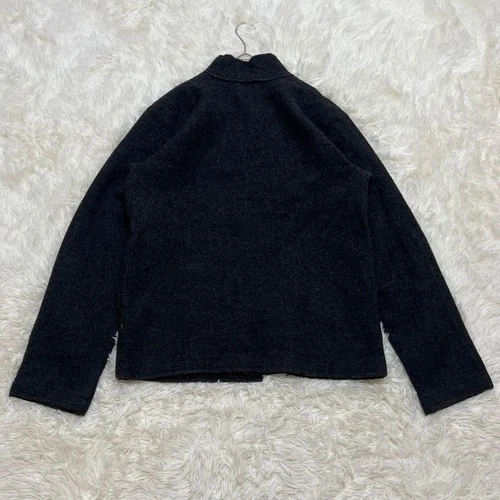 45rpm Charcoal Wool Mock Neck Collarless Jacket Embroidered Japan Size 3 image 7