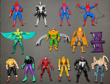1994 Spider-Man Animated Series Action Figure Lot of 14 Figures + Accessories