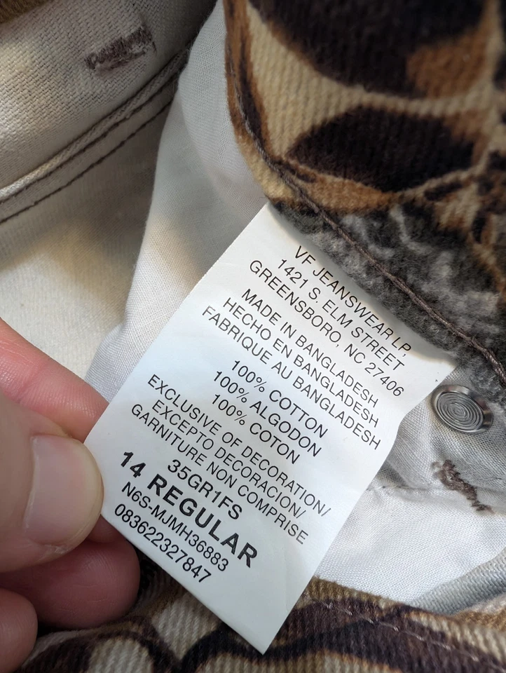 NUEVO Pantalones Wrangler Pro Gear Camuflaje Árbol Real Niños 14 Regular Foto 3 de 4