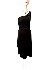 Vtg 90s Y2K Wet Seal One Shoulder Studded Dress S USA Made Bodycon Midi Clubwear