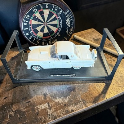 Ford Thunderbird 1956 Collectible Model Car White with Display Case
