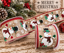Christmas Craft Bow Wreath Ribbon 2 Rolls NEW 2.5 40 ft Over 13 Yards