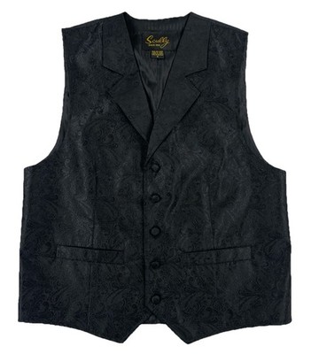 Scully Western Dress Vest Black Paisley Button Up Men's Small | eBay Scully Western Dress Vest Black Paisley Button Up Men's Small | eBay