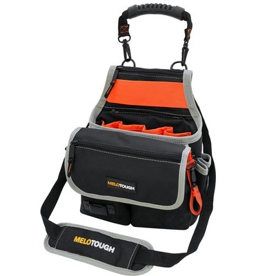 MELOTOUGH Electrician Tool Pouch Bag with 10''L x 3.35''W x 12.6''H, Black 