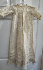 Antique Baby Christening Gown Dress Victorian Look Italian Family Flaws
