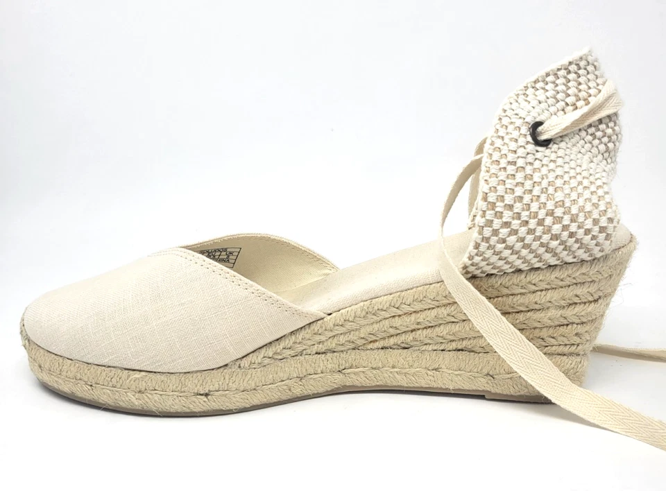 Soludos The Marseille 坡跟踝花边帆布鞋 - 米色 - 女式 10 码 — 第 3/4 张图片