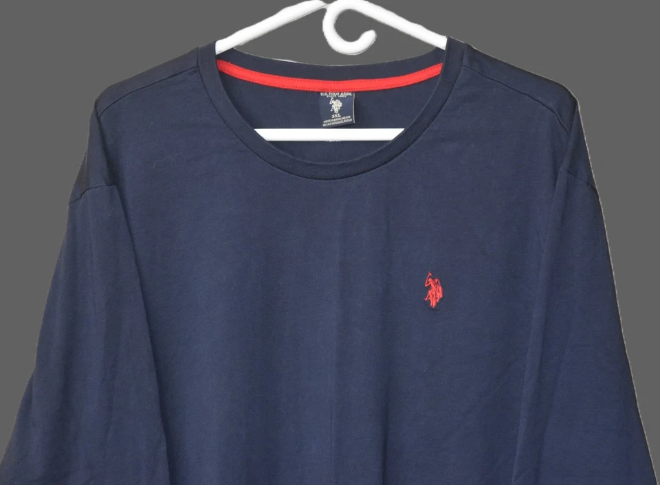 De Colección EE. UU. Polo Assn Azul Marino Para hombres 3XL Pullover Pesado Manga Larga Camisa Rojo Poni Foto 2 de 4