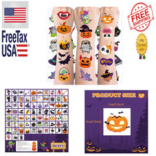 Halloween Party Favors 150 Pieces Pre-Cut Temporary Tattoos for Kids Birthday