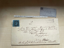 Letter postcard from Anklam Pomerania to Berlin 1855 content Major Freiherr von Willisen