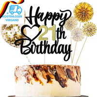 Tortendeko 21 Geburtstag Frauen MäNner, Kuchen Topper 21. Geburtstag Frau, Cake