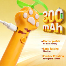 Cat Disc Launcher, Rechargeable Interactive Cat Fetch Launcher with 10 Flying