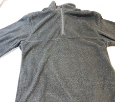 DESIGNER VAN HEUSEN 1/4 ZIP MOCK NECK GRAY 100  POLYESTER SWEATER MEN'S LARGE