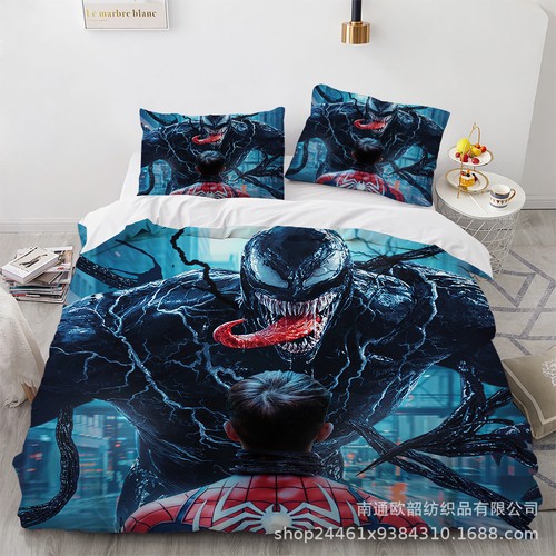 Venom 3D Bedding Set 2/3 PCS Quilt Duvet Cover Dorm Single Double King Size Gift - Picture 25 of 36