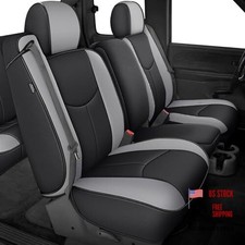 Car Seat Cover for Chevy Silverado/GMC Sierra 1999-2006(1500) Black/Light Gray