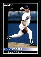 Kenny Rogers 1992 Pinnacle #482 Rangers MLB READ FREE SHIPPING AutographDen