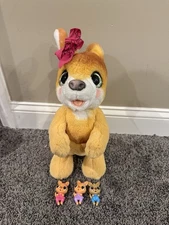 FurReal Mama Josie the Kangaroo Interactive Pet Kids Toy Plush 14" 3 Babies 