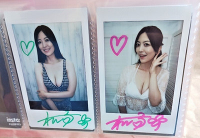 Ririko Kinoshita Autographed Signed Instax photo Cheki Japan Femail Idol miss av