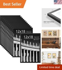 Set of 12 Elegant Black 12x18 Poster Frames for Gallery-Style Displays