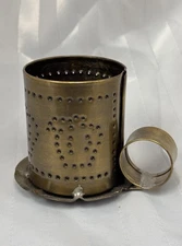 Irvin's Tinware USA Chamber Primitive Tin Punch Apples Votive Holder Lamp