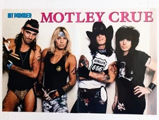 MOTLEY CRUE~1991 CENTERFOLD POSTER MAGAZINE PINUP~NIKKI SIXX/TOMMY LEE/MICK MARS