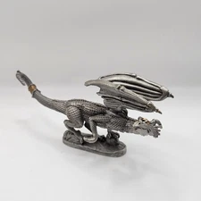 Ral Partha Rawcliffe Pewter PP 1232 Dragon Figure With Amber Color Eyes