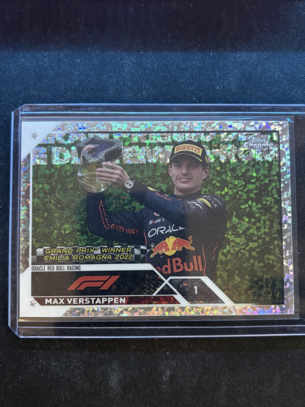 2023 Topps Chrome F1 Max Verstappen Grand Prix Winner Mini Diamonds /299 #147 view 1