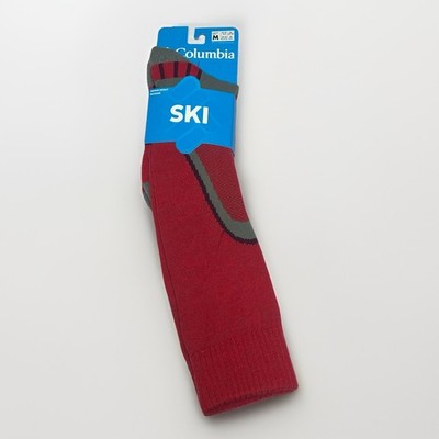 NEW - Columbia - Ski Over The Calf - Men's Wool Blend Socks - Size M - Red Grey