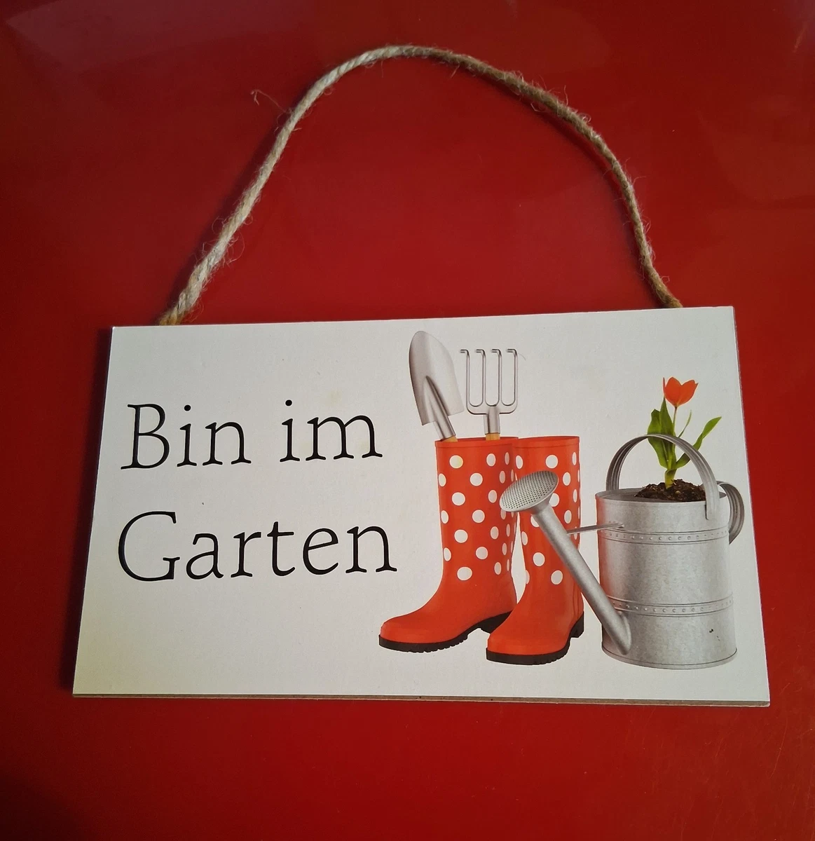 Femer Targa in metallo con scritta Bin im Garten Hummeln