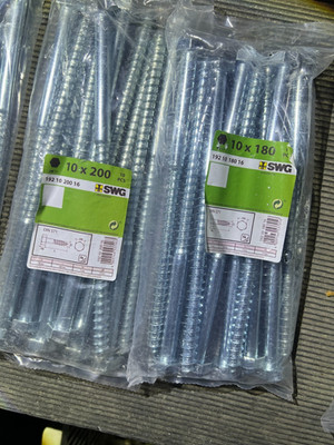 SWG Schlüsselschrauben Restposten  sechskantkopf  10x180mm +200mm /  H2DV3Box2