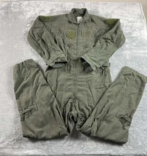 Vintage US Military Flight Suit Men 40R Sage Green Coveralls Class I Type I READ