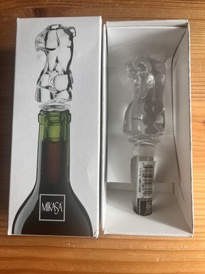 Mikasa Crystal Glass Art Form Female Body Wine Bottle Stopper Austria Made New