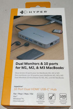 Hyper HyperDrive Dual 4K HDMI 10-in-1 USB-C Hub for M1/M2/M3 MacBooks pro Gray