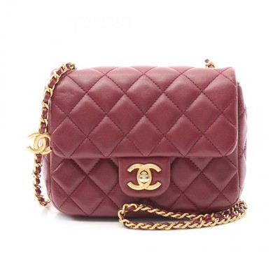 CHANEL Mini Matelasse Chain Shoulder Bag AS3490 Lamb leather