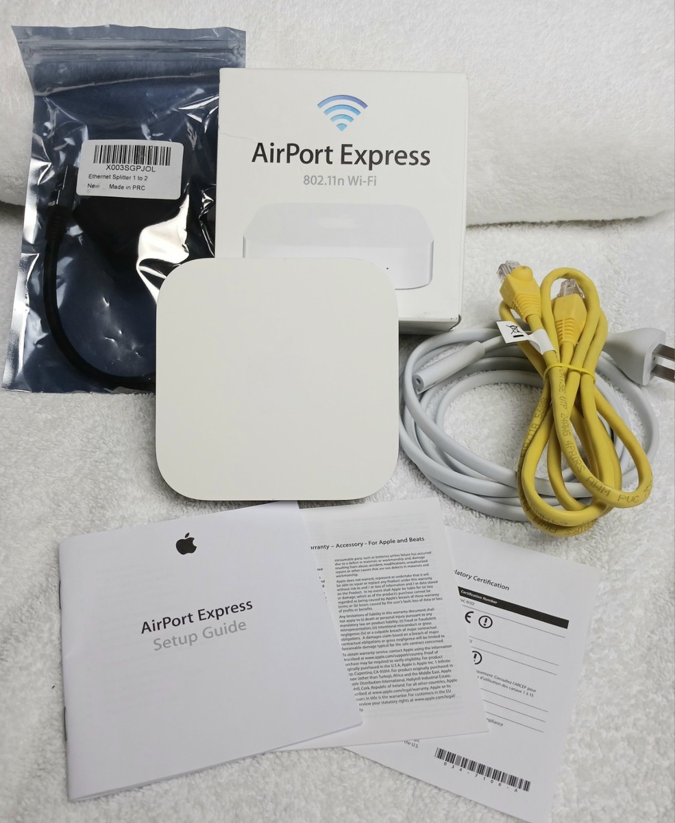 NEW APPLE AIRPORT EXPRESS 802.11n WI-FI A1392 2ND GEN EXTRA CABLES